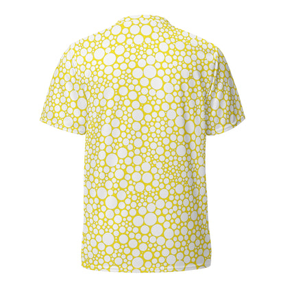 Unisex Sports Jersey - White on Yellow Dots