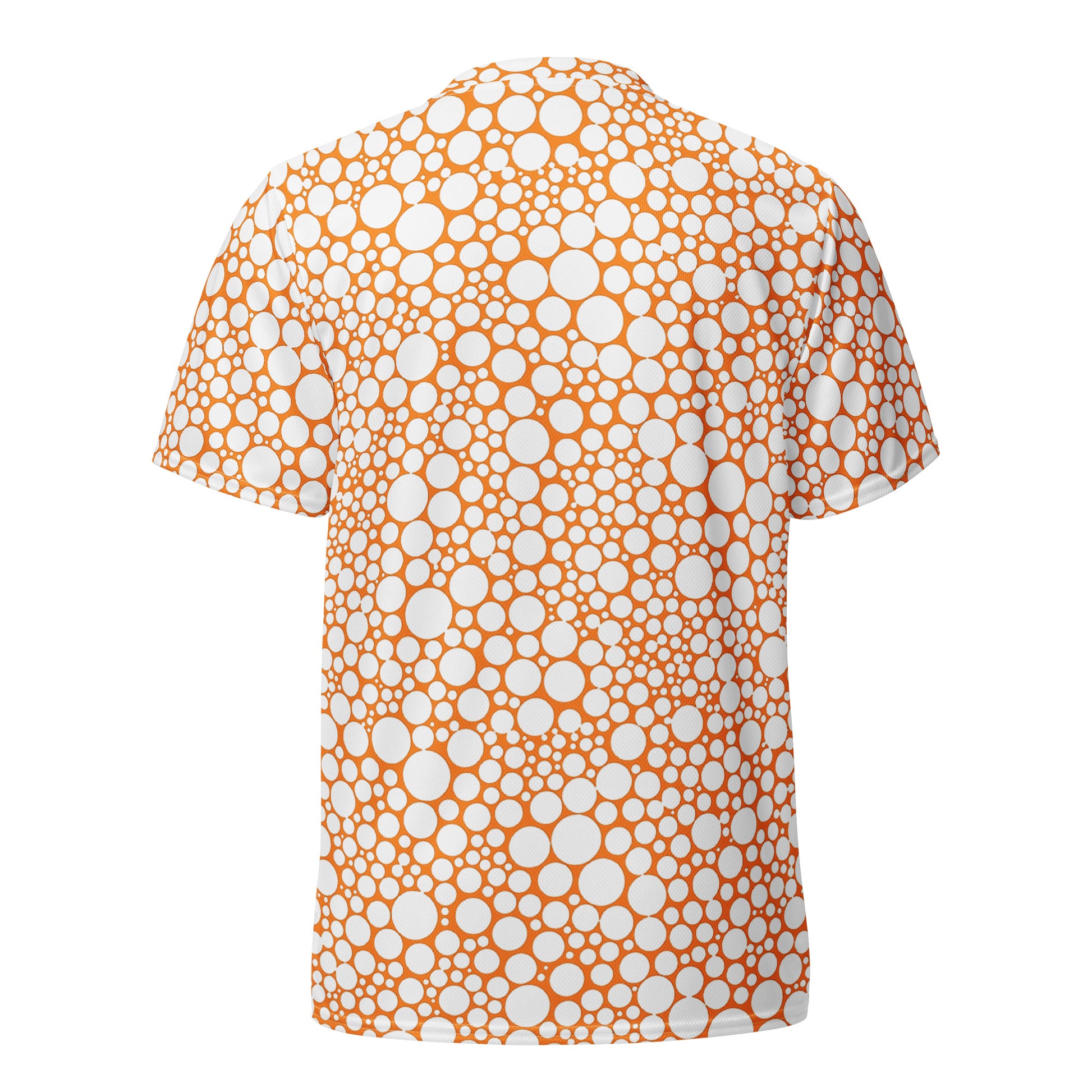 Unisex Sports Jersey - White on Orange Dots