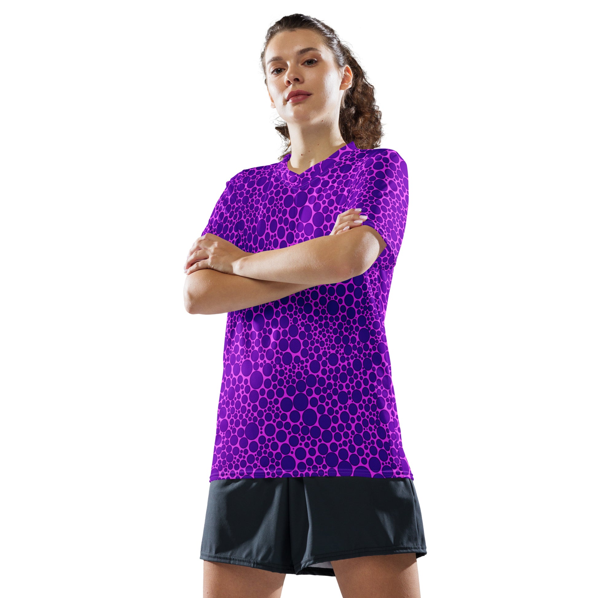 Unisex Sports Jersey - Purple on Pink Dots