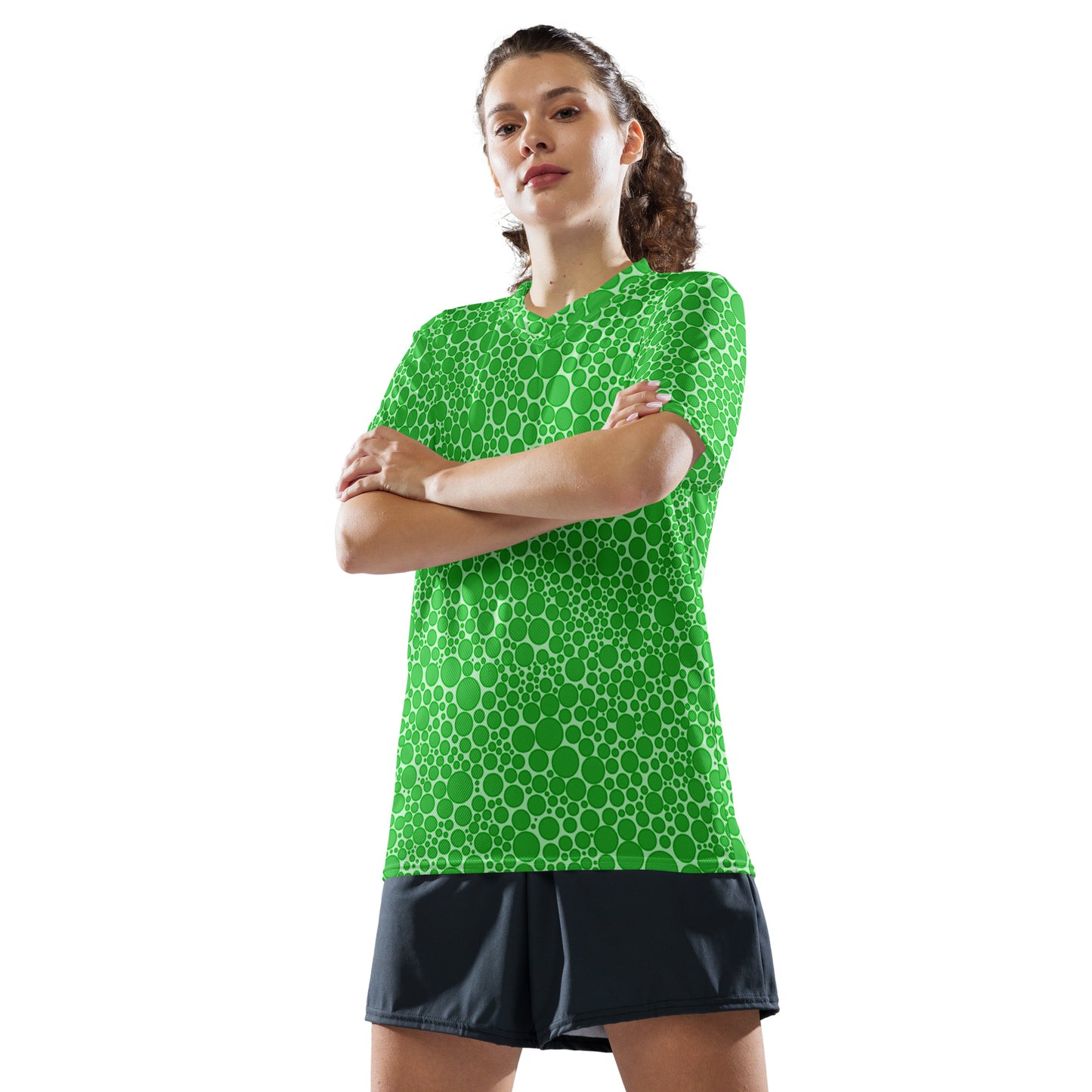 Unisex Sports Jersey - Neon Green Dots