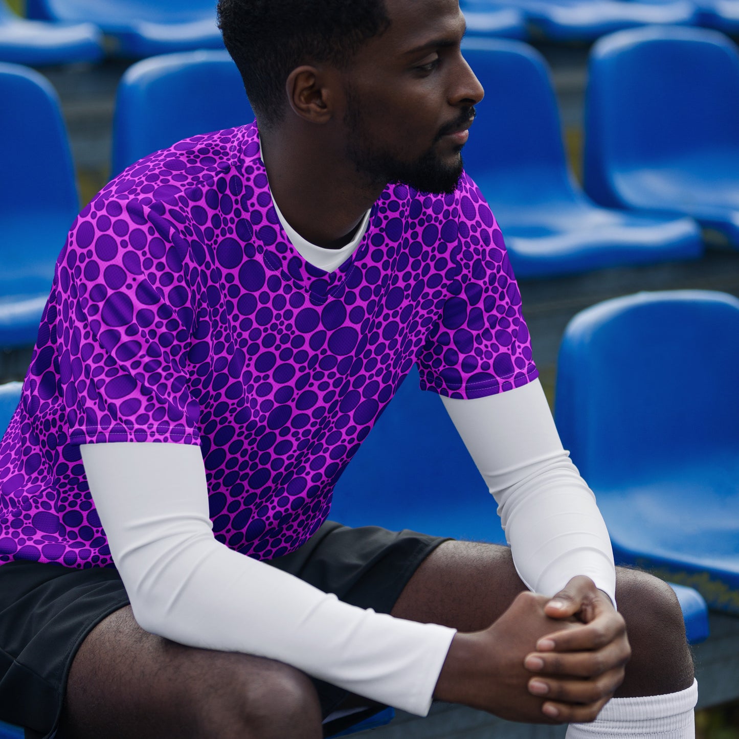 Unisex Sports Jersey - Purple on Pink Dots