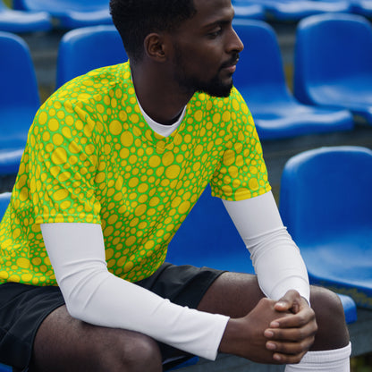 Unisex Sports Jersey - Yellow on Green Dots