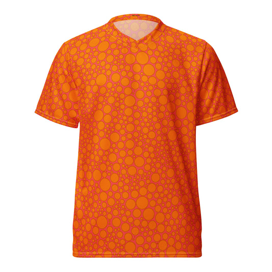 Unisex Sports Jersey - Orange on Pink Dots