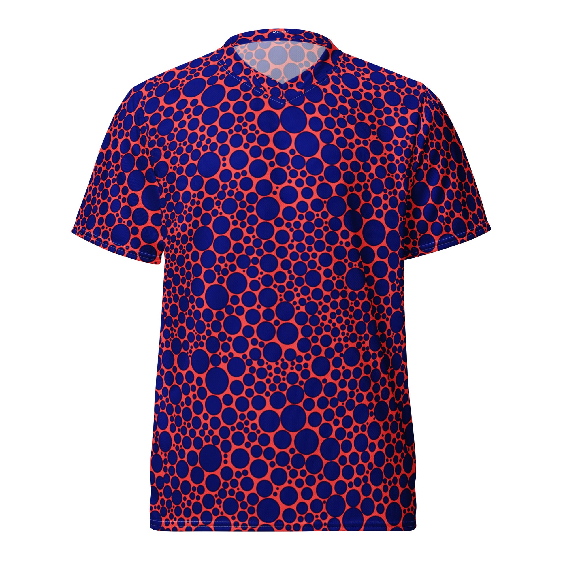 Unisex Sports Jersey - Navy Blue on Orange Dots