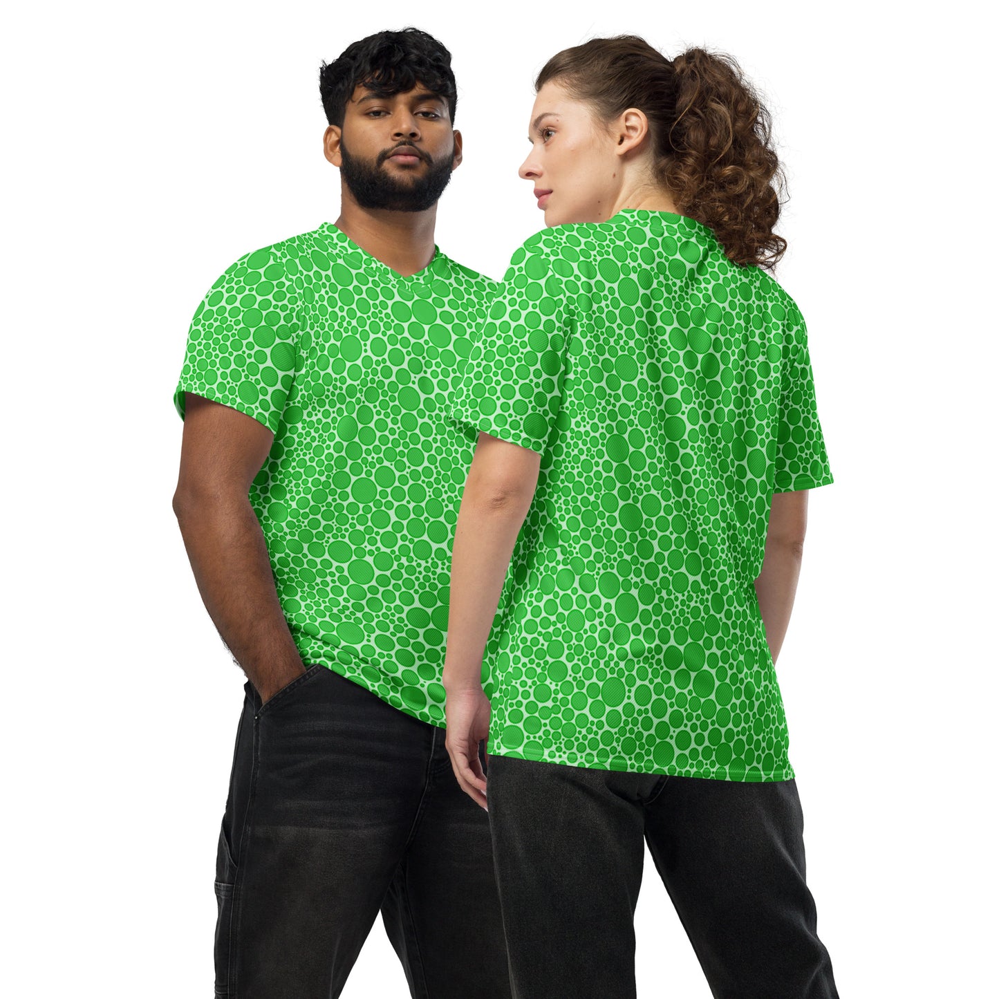 Unisex Sports Jersey - Neon Green Dots