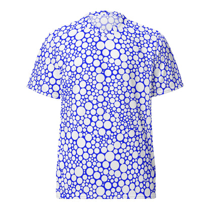 Unisex Sports Jersey - White on Midnight Blue Dots