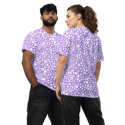 Unisex Sports Jersey - White on Purple Dots