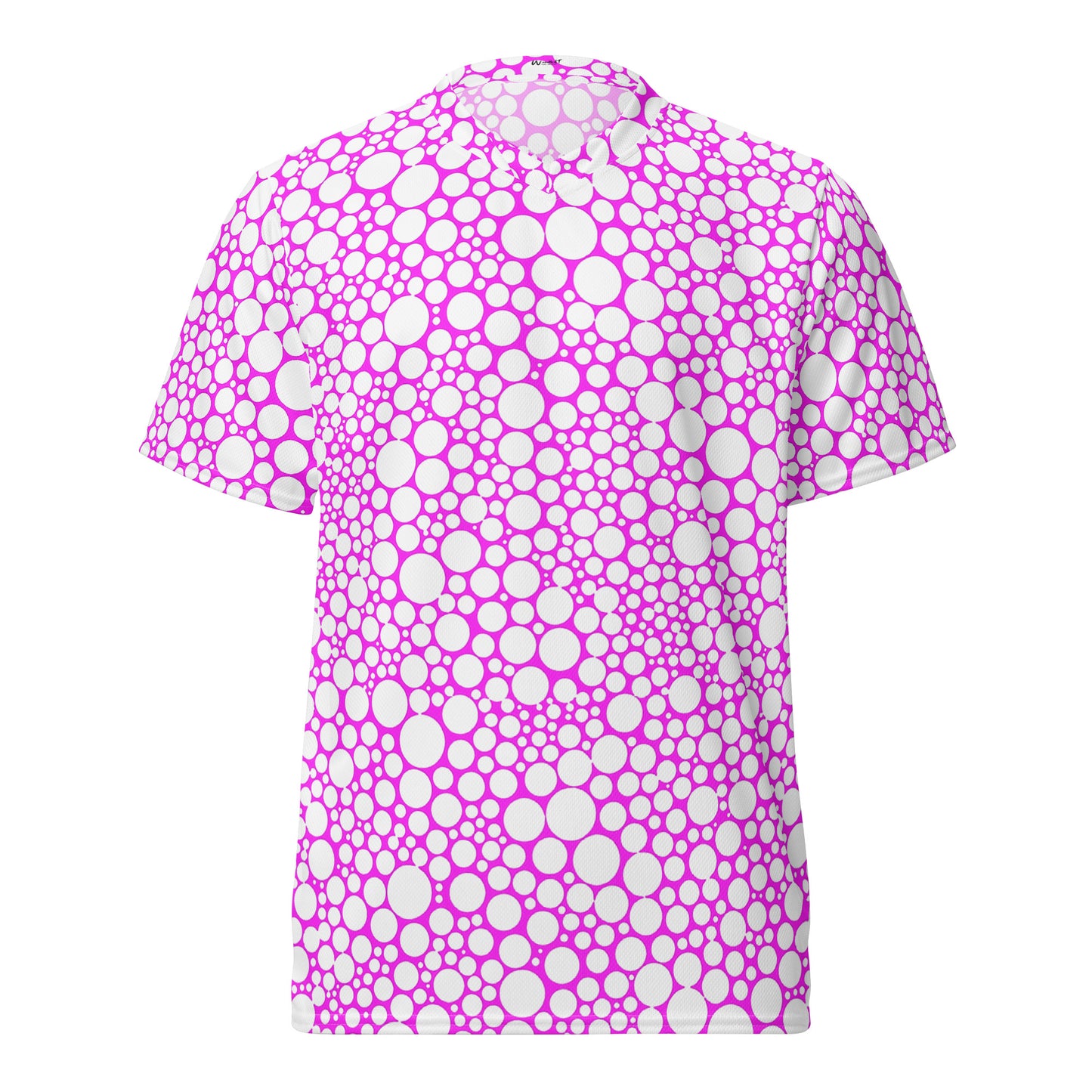 Unisex Sports Jersey - White on Fuchsia Dots