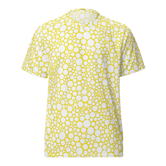 Unisex Sports Jersey - White on Yellow Dots