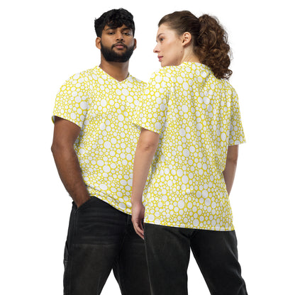 Unisex Sports Jersey - White on Yellow Dots