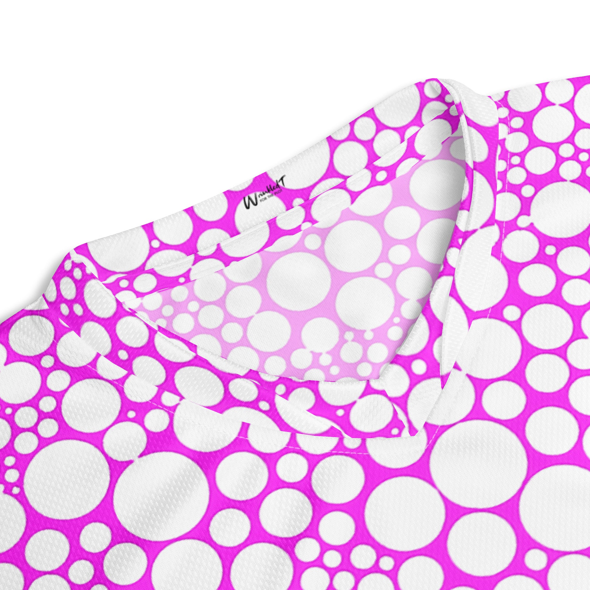 Unisex Sports Jersey - White on Fuchsia Dots