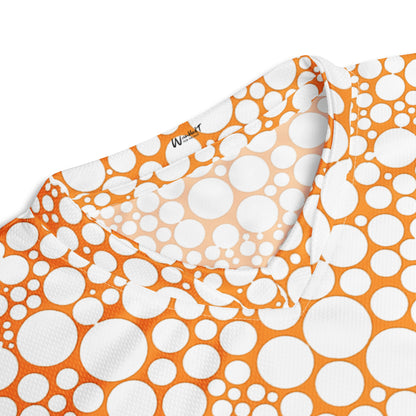 Unisex Sports Jersey - White on Orange Dots