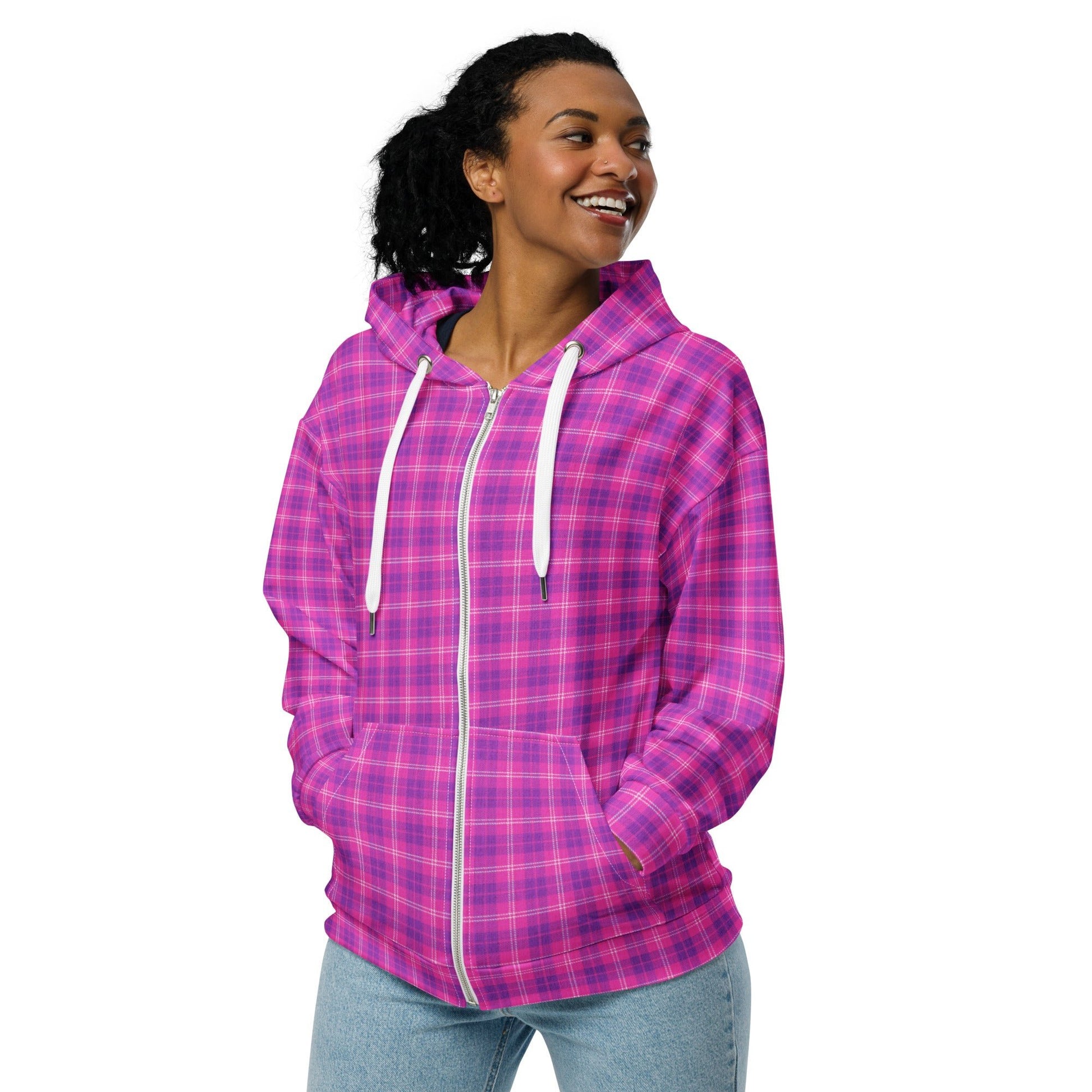 unisex zip hoodie purple and indigo