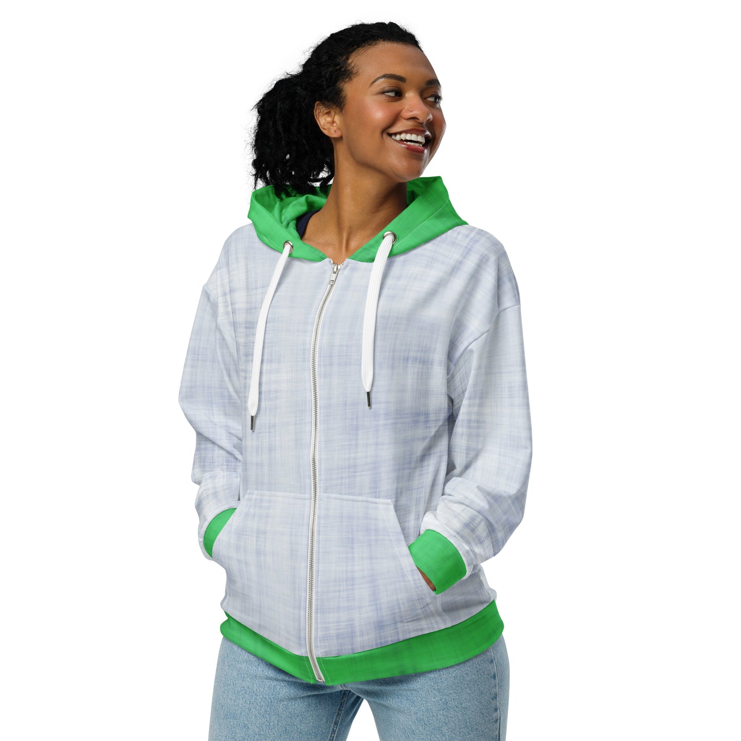 unisex zip hoodie neon lime