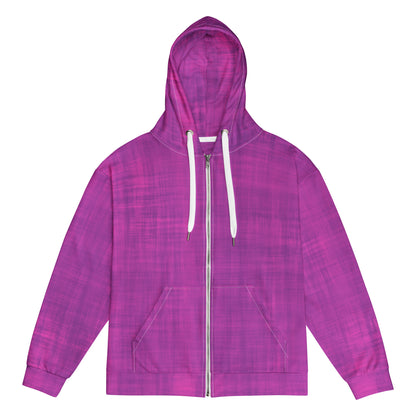 Color Pop Unisex Zip Hoodie - Cyber Pink