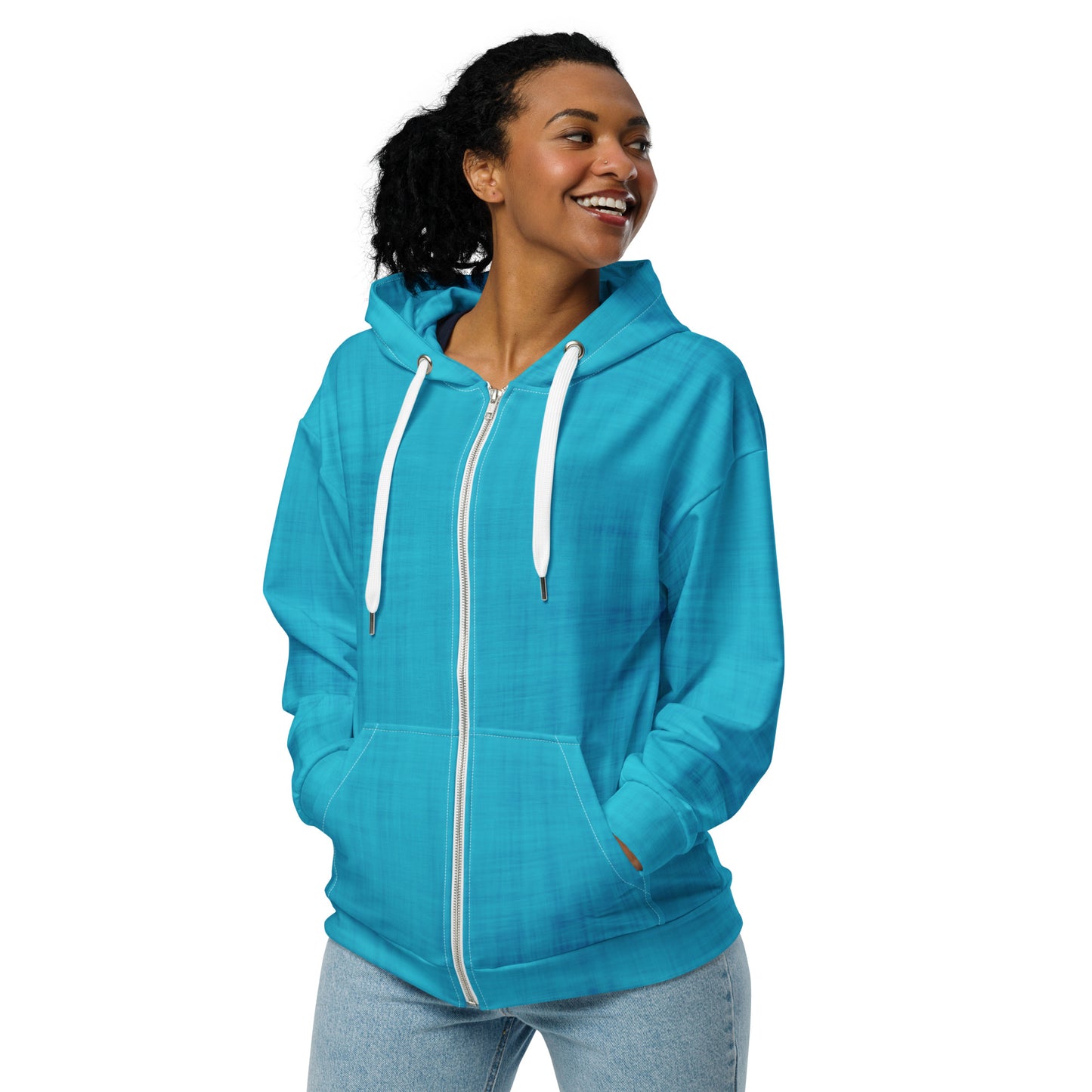 Color Pop Unisex Zip Hoodie - Electric Blue