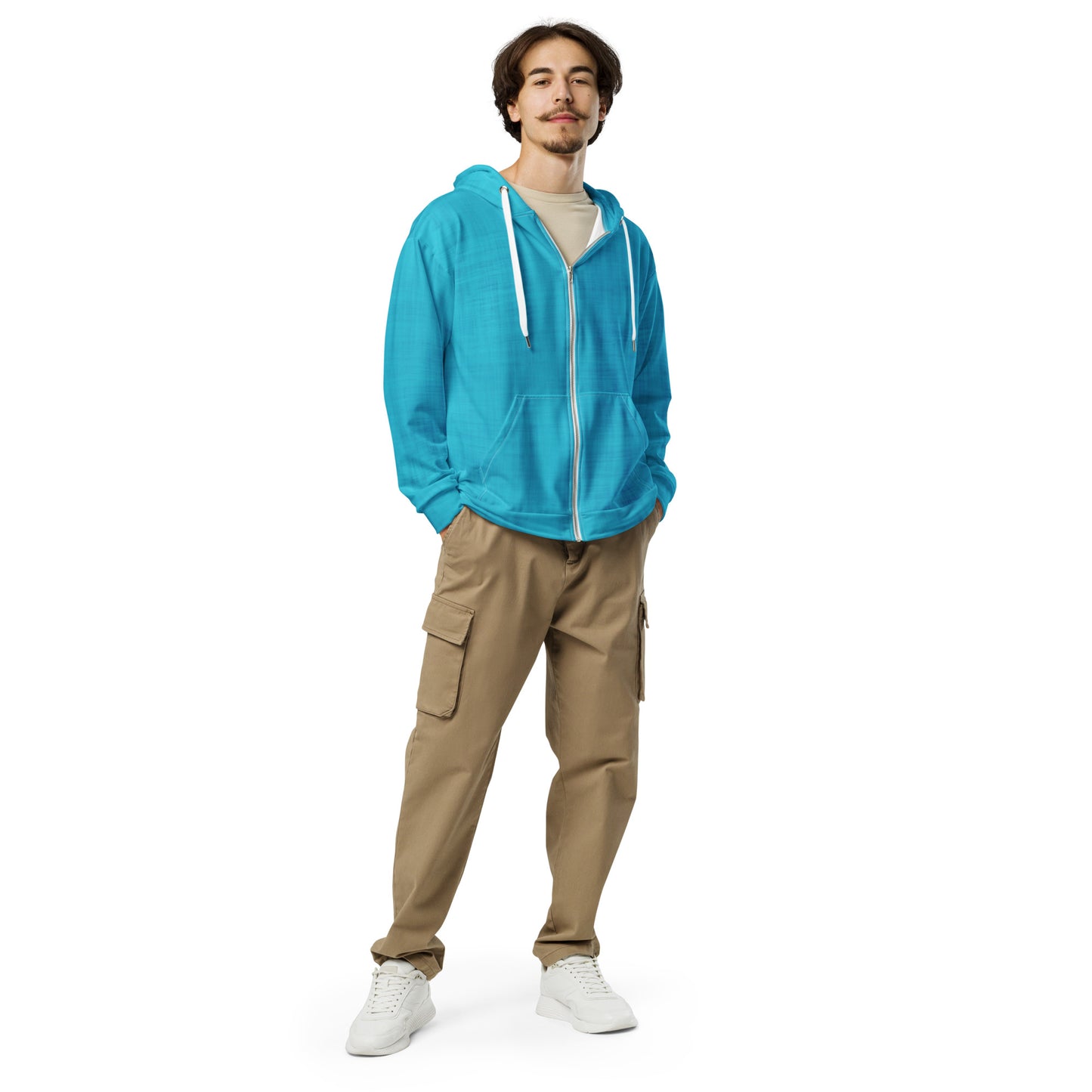 Color Pop Unisex Zip Hoodie - Electric Blue