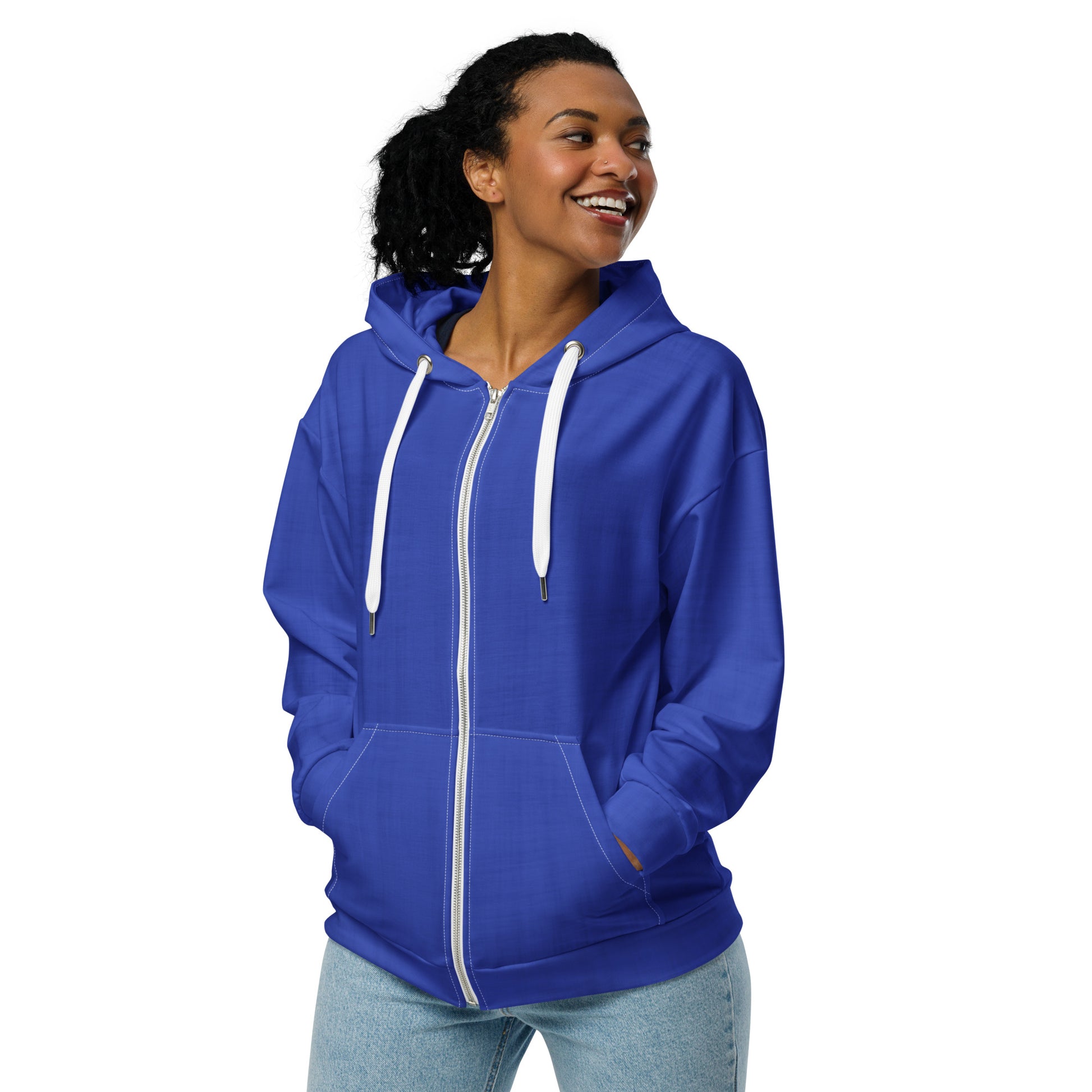 Color Pop Unisex Zip Hoodie - Midnight Blue