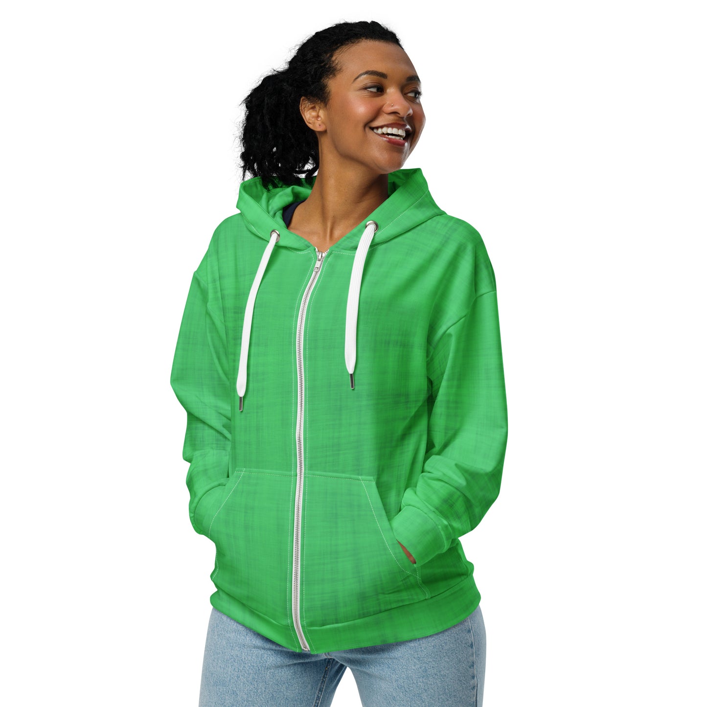 Color Pop Unisex Zip Hoodie - Neon Lime