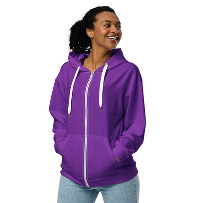 Color Pop Unisex Zip Hoodie - Purple Pop