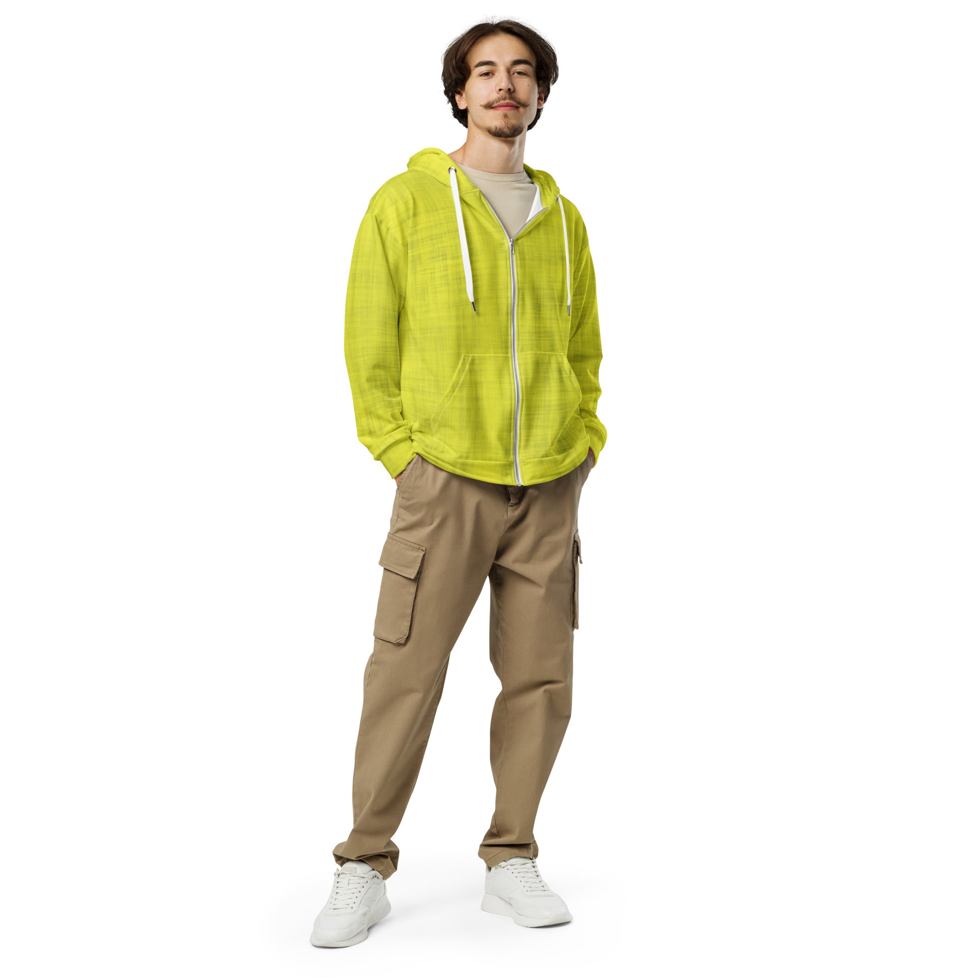 Color Pop Unisex Zip Hoodie - Zesty Lemon