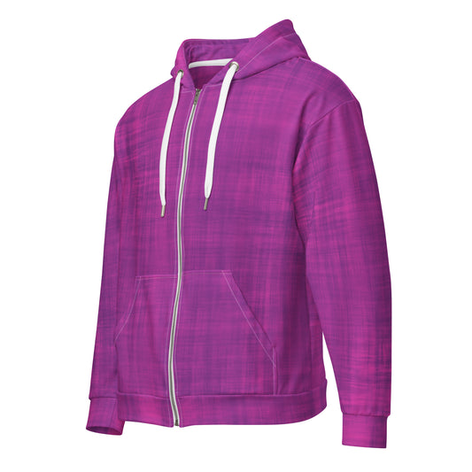 Color Pop Unisex Zip Hoodie - Cyber Pink