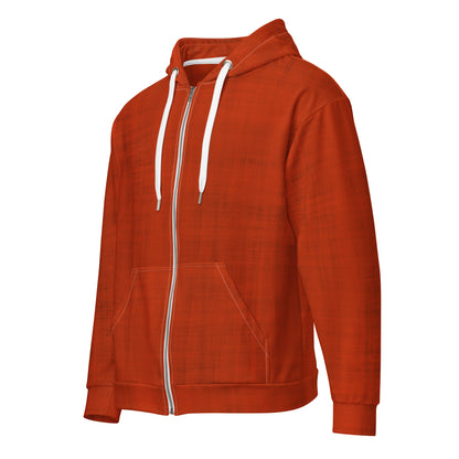 Color Pop Unisex Zip Hoodie - Lava Red