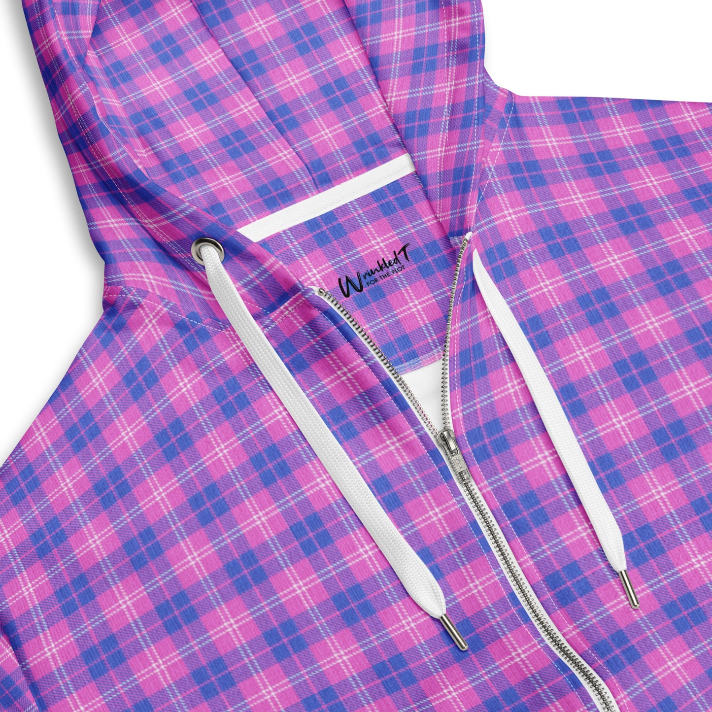 unisex zip hoodie indigo and pink