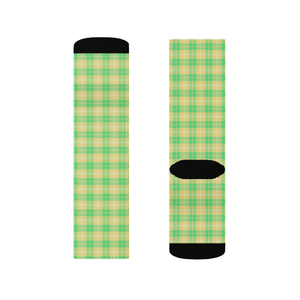 Poly Crew Socks - Green & Yellow - product photo