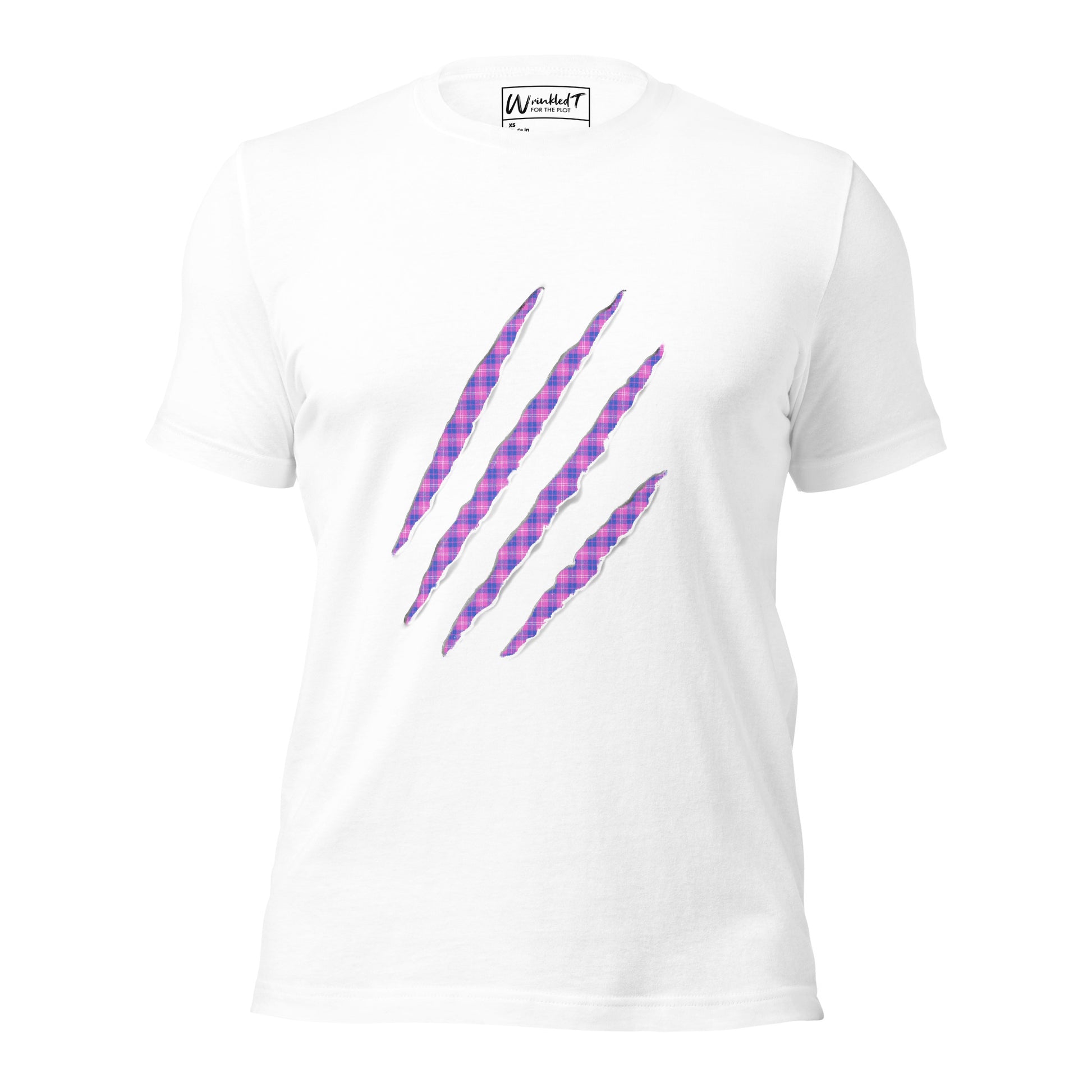 unisex claw t-shirt indigo and pink