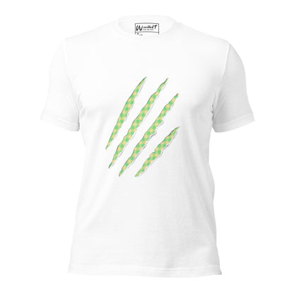 unisex claw t-shirt neon green and yellow