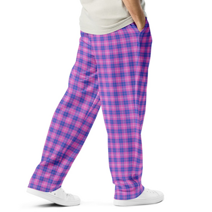 Wide-leg joggers - Indigo & Pink