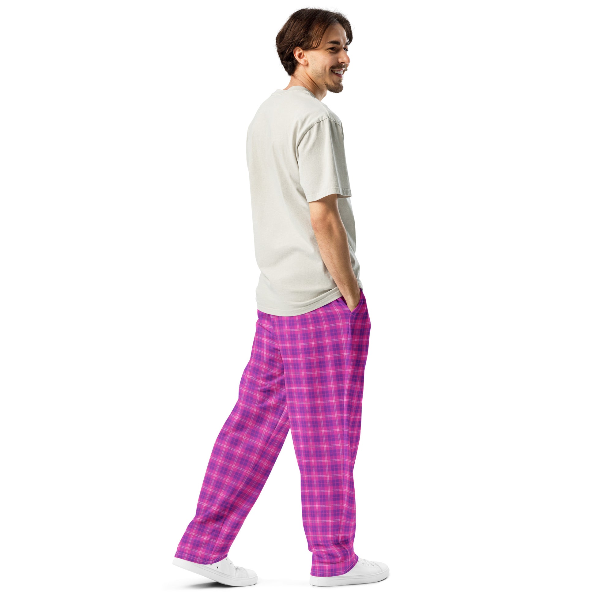 unisex wide-leg joggers purple and indigo