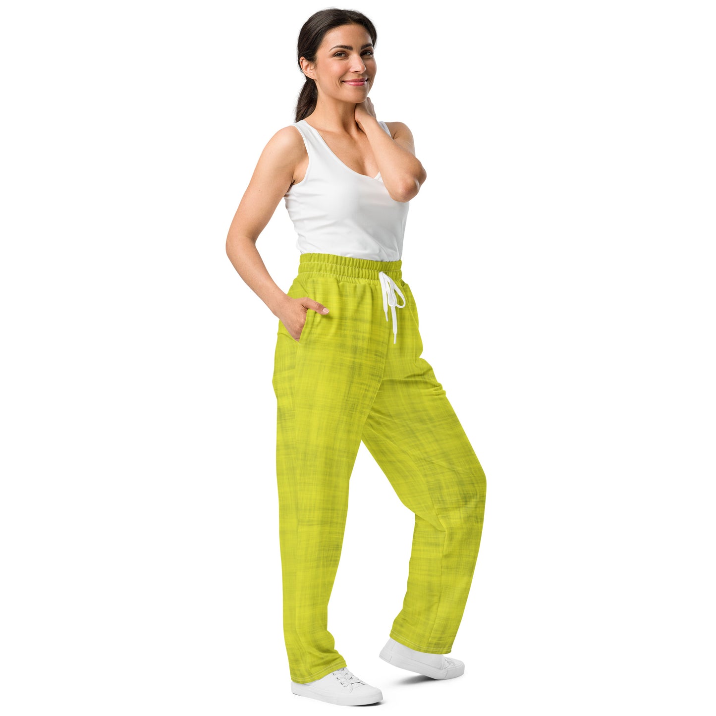 Color Pop Wide-leg joggers - Zesty Lemon