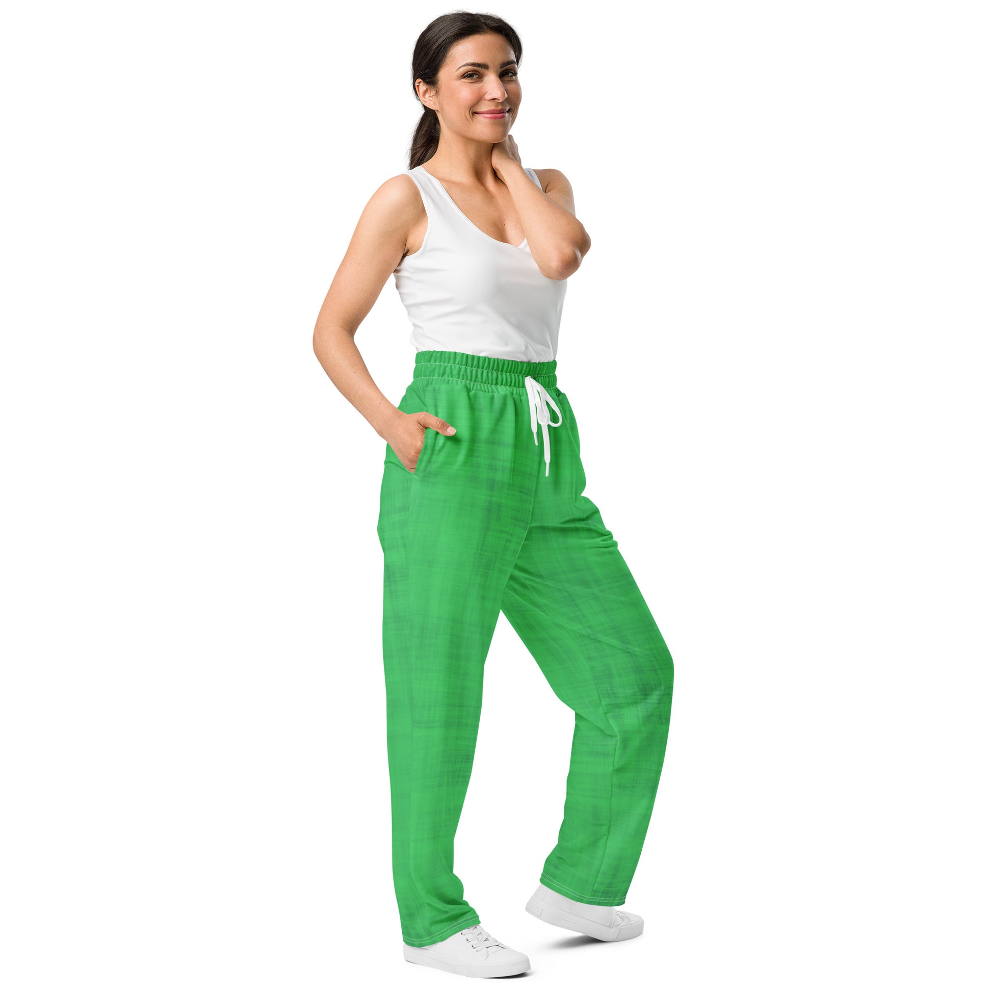 Color Pop Wide-leg joggers - Neon Lime